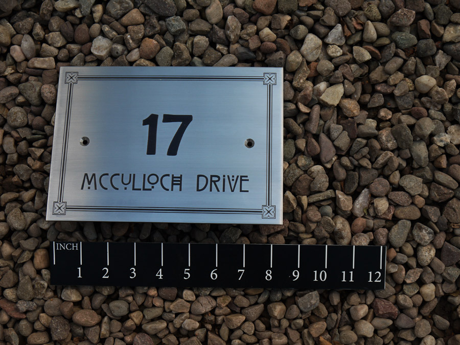 Personalised house signs: Stainless Steel house sign, Matt Finish