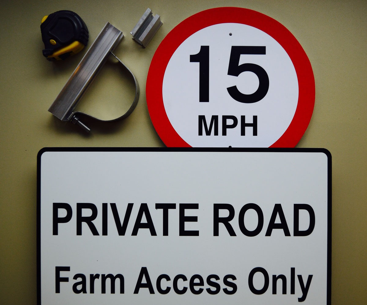 Aluminium & Foamex private road sign